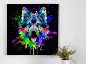 Canine Chaos kunst - 60x60 centimeter op Canvas | Foto op Canvas - wanddecoratie