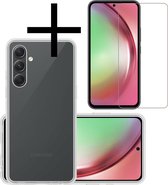 Hoes Geschikt voor Samsung A54 Hoesje Cover Siliconen Back Case Hoes Met Screenprotector - Transparant