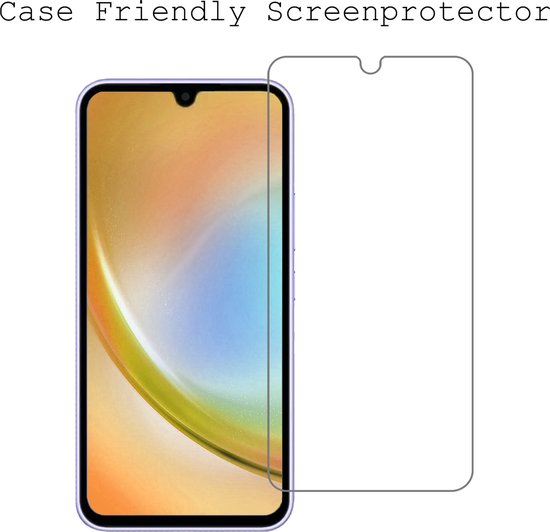Glazen screenprotector, compatibel met een smartphone, 'Case Friendly'.