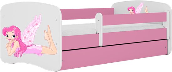 Kocot Kids - Bed babydreams roze fee met vleugels met lade met matras 140/70 - Kinderbed - Roze
