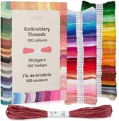 Borduurgarenset 100 kleuren elk 5 meter: Prachtig draad voor borduren, knopen, vlechten, knutselen, haken - kruissteekset - naaigaren van LIVAIA