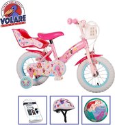 Volare Kinderfiets Disney Princess - 12 inch - Roze - Twee handremmen - Met fietshelm & accessoires