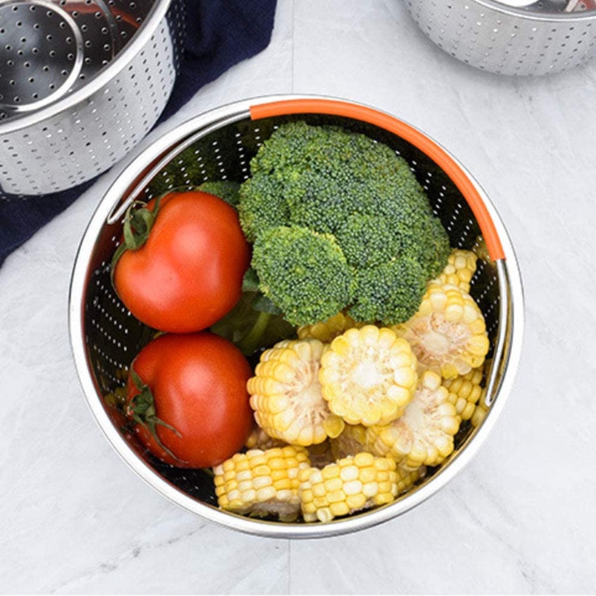 Stoompan van roestvrij staal - 16 cm stoominzet voor het koken van groenten en fruit Stoompan van roestvrij staal - 16 cm stoominzet voor het koken van groenten en fruit