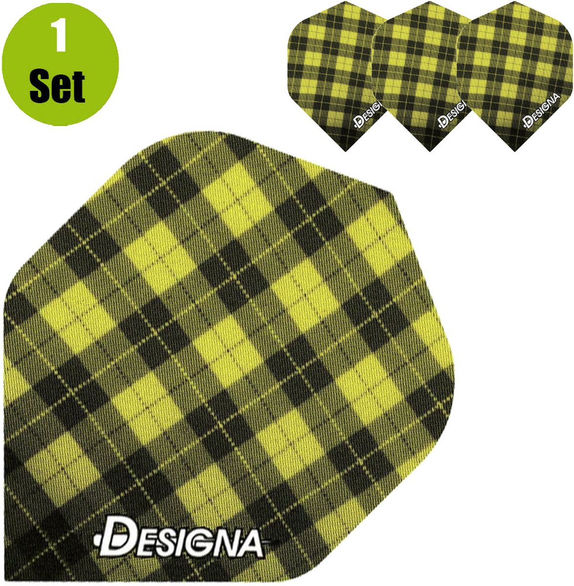 Designa Tartan Dartflights - Geel