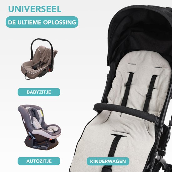 Achaté Voetenzak - Voor Kinderwagen of Stoeltje – Baby Slaapzak - Autostoel - Wit