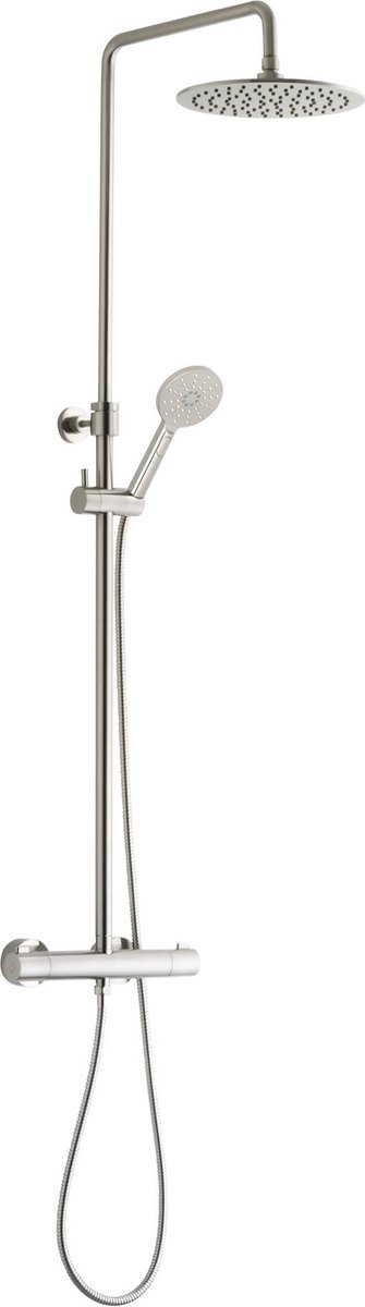 Ben Lavion Regendouche - Ø 25cm - 4 Stralen - Cooltouch - met Thermostaatkraan - Nikkel - Rond