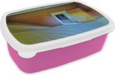Broodtrommel Roze - Lunchbox - Brooddoos - Zand - Woestijn - Deur - Architectuur - 18x12x6 cm - Kinderen - Meisje