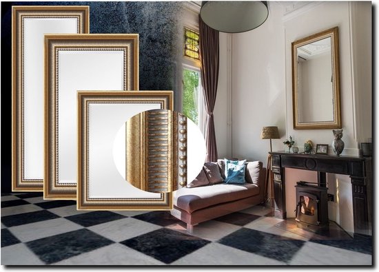 Miroir Cesarino Antique Gold Taille extérieure 65x75cm