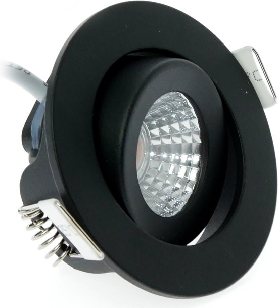 LED Inbouwspots Zwart - 5W – IP54 – 2000K-3000K - Kantelbaar