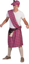 Funny Fashion - Landen Thema Kostuum - Roze Schotse Highlander Tartan - Man - Roze - One Size - Carnavalskleding - Verkleedkleding