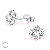 Aramat jewels ® - Zilveren oorbellen transparant steen swarovski elements kristal