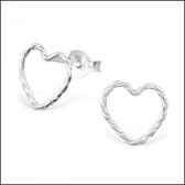 Aramat jewels ® - 925 sterling zilveren oorbellen gedraaid hart