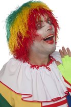Clowns pruik 3 kleuren rood/geel/groen