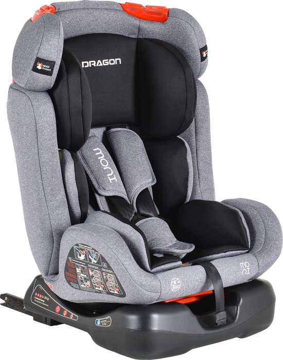 Siège auto - Grijs - 9 à 36 kilos - Siège auto Isofix - jusqu'à 12