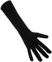 Handschoenen stretch zwart luxe nylon 50 cm xxl