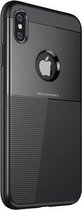 Carbon black case geschikt voor Apple iPhone Xs Max + gratis glazen Screenprotector