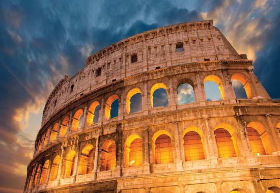 Fotobehang Colosseum City Sunset | XXL - 312cm x 219cm | 130g/m2 Vlies