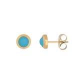 iXXXi Oorbellen Mat Aqua Blauw Goud