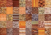 Fotobehang Stone Wood Brick Texture | XL - 208cm x 146cm | 130g/m2 Vlies