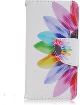 Kleurrijke bloem iPhone SE 5 en 5S portemonnee cover