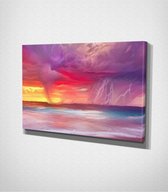 Sea Storm - 60 x 40 cm - Schilderij - Canvas - Slaapkamer - Wanddecoratie  - Slaapkamer - Foto op canvas