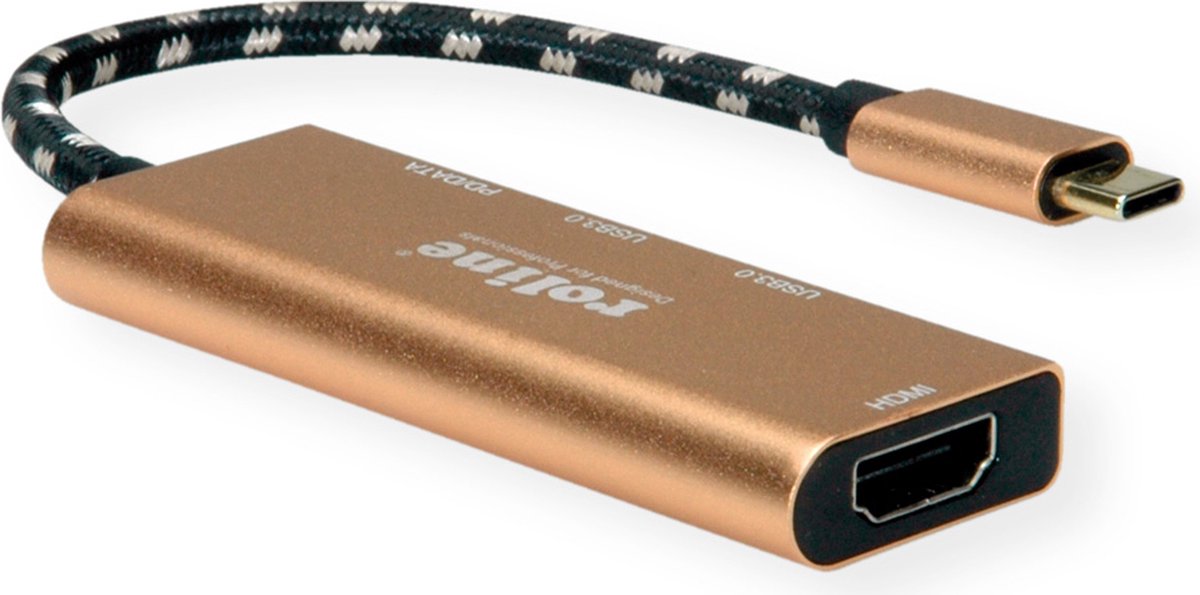ROLINE GOLD USB Type C dockingstation, HDMI 4K, 2x USB 3.2 Gen 1, 1x PD