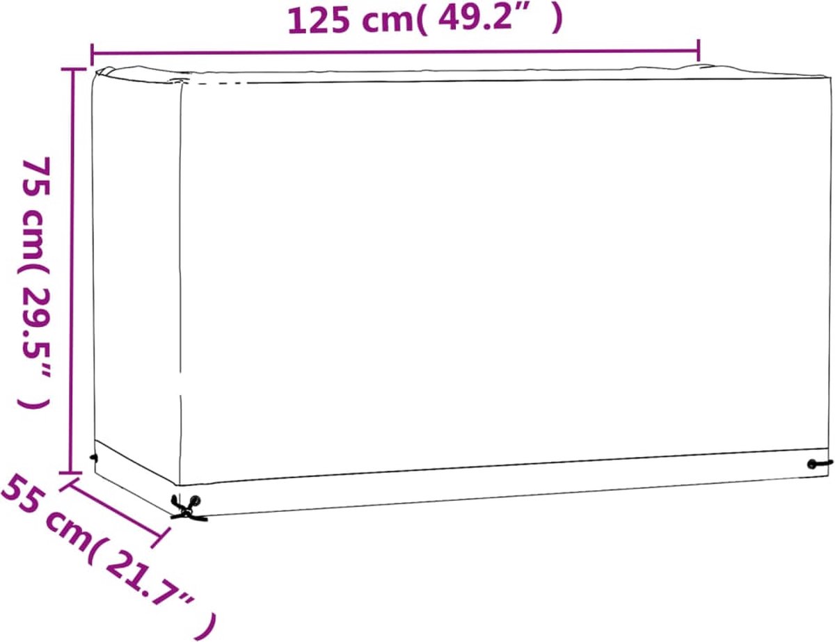 BÂCHE DE PROTECTION pour bar de jardin 187x86x112cm en PE housse