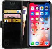 Rosso Element Book Case Wallet Hoesje Geschikt voor Apple iPhone XR | Portemonnee | 3 Pasjes | Magneetsluiting | Stand Functie | Zwart