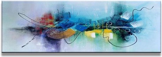 Schilderij - Abstract Gekleurd, 120X40cm, 1luik