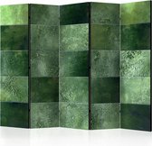 Vouwscherm - Groene puzzel 225x172cm  , gemonteerd geleverd, dubbelzijdig geprint (kamerscherm)