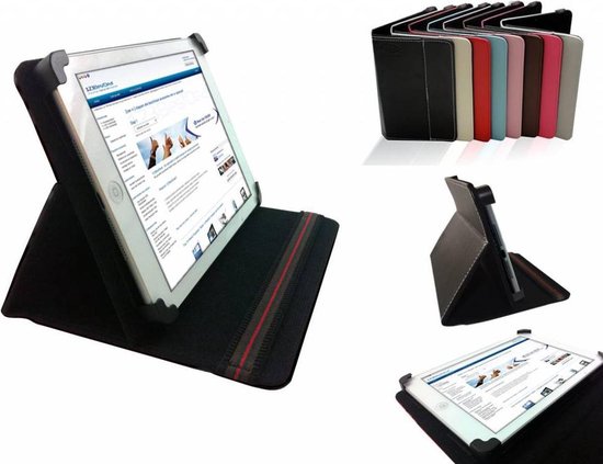 Housse Velcro universelle pour tablettes 10 pouces, rouge, marque i12Cover  | bol