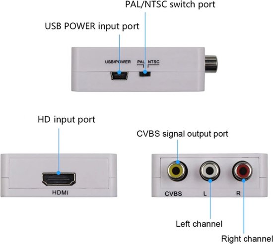 HDMI naar AV Adapter - 1080p Full HD - Wit - Merkloos