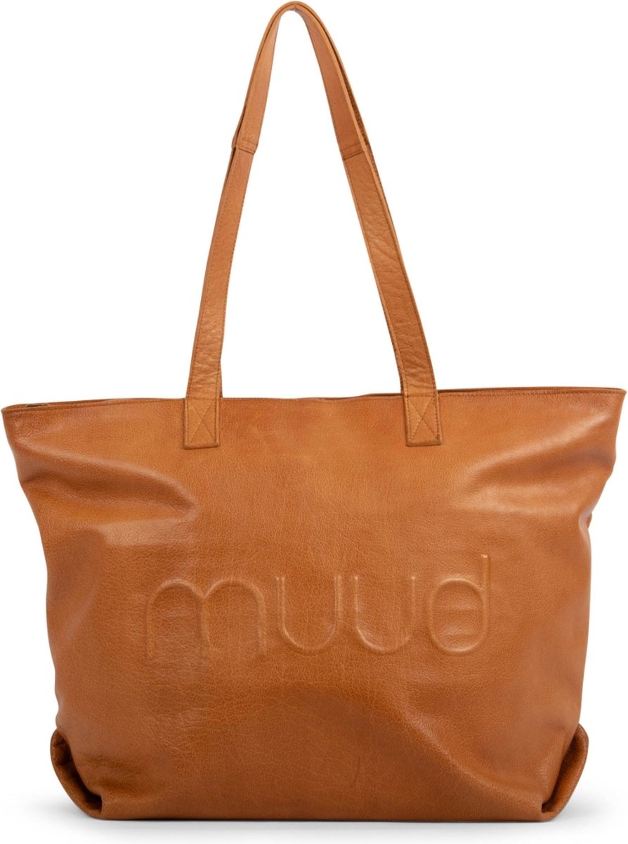 MUUD - Laura Shopper - luxe handgemaakte lederen shoptas - Kleur: Whisky
