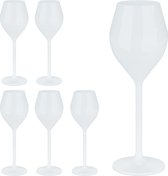 Relaxdays champagneglazen kunststof - set van 6 - plastic wijnglazen - 120 ml - wit