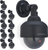 Relaxdays 10x dummy dome camera met led-lampje - nep bewakingscamera binnen & buiten