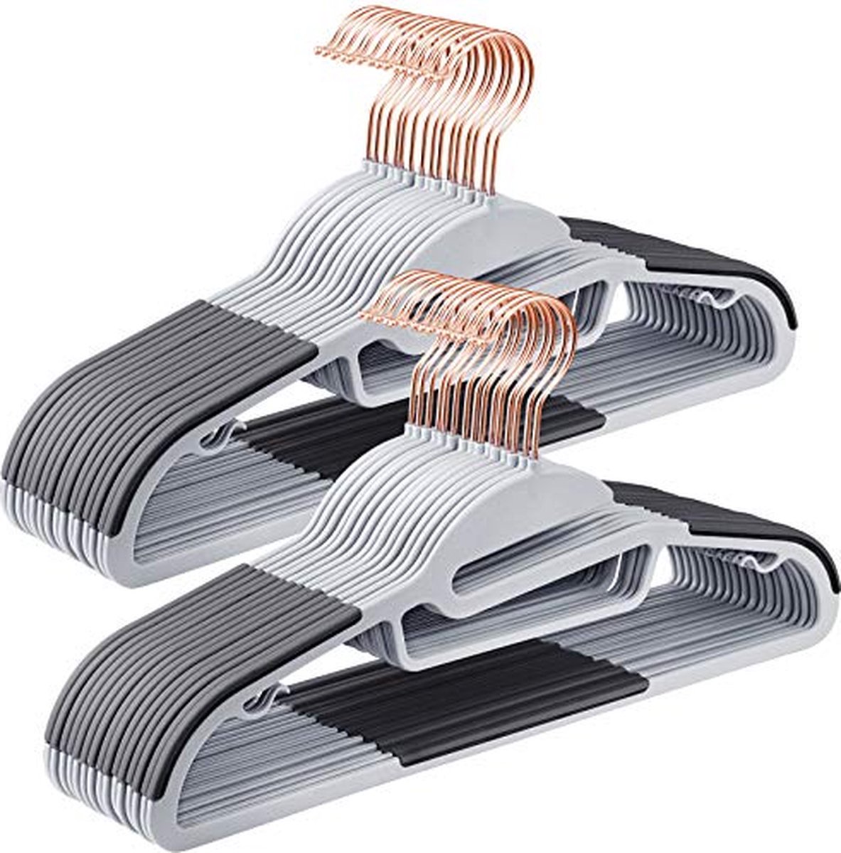 Kledinghangers - Kleerhanger - Set van 30 - Kostuumhanger van kunststof - Grijs
