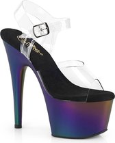 Pleaser - ADORE-708MCH Sandaal met enkelband, Paaldans schoenen - US 7 - 37 Shoes - Multicolours
