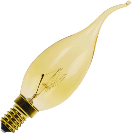 Kaarslamp tip goud 28W (vervangt 40W) kleine fitting E14 | bol