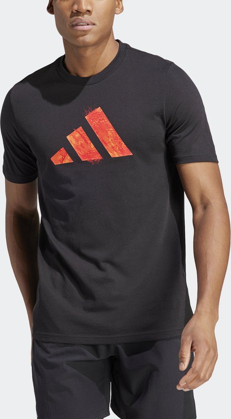 adidas Performance AEROREADY Tennis Roland Garros Graphic T-shirt - Heren -  Zwart - S | bol