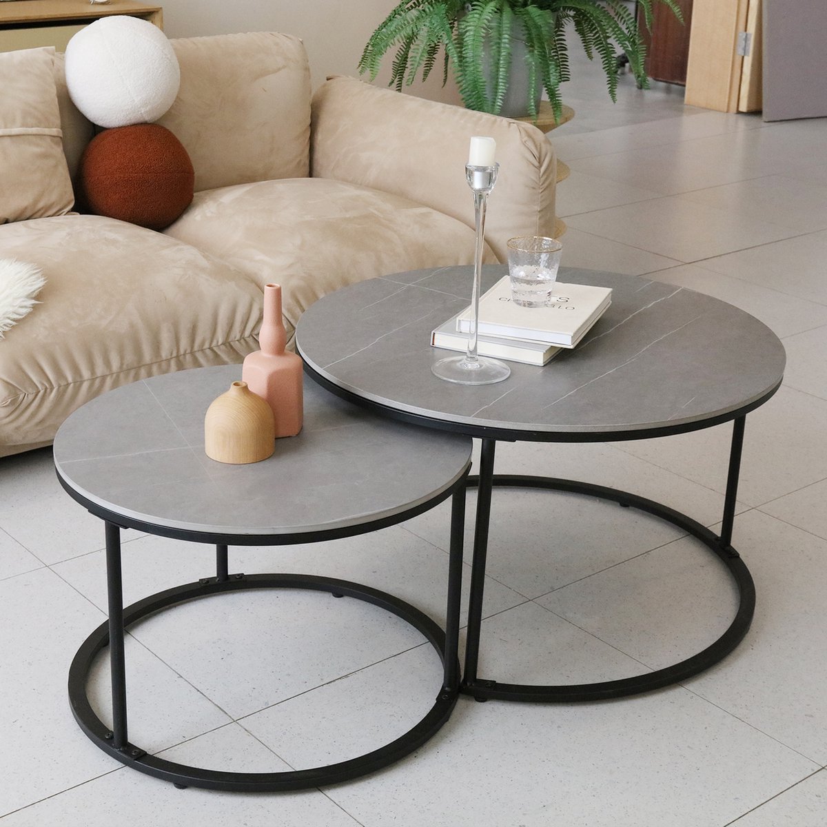 Moderne Salontafel - Set van 2 - Koffietafel - Bijzettafel - 2 Stuks ...