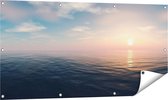 Gards Tuinposter Zee Water tijdens Zonsondergang - 120x60 cm - Tuindoek - Tuindecoratie - Wanddecoratie buiten - Tuinschilderij