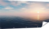 Gards Tuinposter Zee Water tijdens Zonsondergang - 160x80 cm - Tuindoek - Tuindecoratie - Wanddecoratie buiten - Tuinschilderij