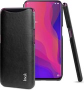 IMAK Oppo Find X Hoesje met Kunstleer Coating Zwart