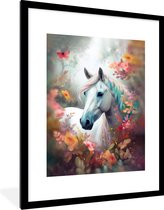 Fotolijst incl. Poster - Paard - Natuur - Bloemen - Dieren - Bos - 60x80 cm - Posterlijst