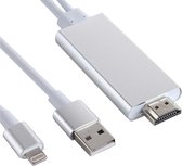 8-pins naar HDMI HDTV-adapterkabel met USB-oplaadkabel voor iPhone 6 en 6s / iPhone 6 Plus & 6s Plus / iPhone 5 & 5S / iPad mini / iPad Air (zilver)