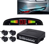 Auto Voice Prompt achteruit back-up radarsysteem - Premiumkwaliteit 4 parkeersensoren Auto achteruit back-up radarsysteem met LCD-scherm