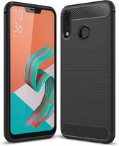 Asus Zenfone 5Z (ZS620KL) - Geborstelde TPU Cover - Zwart