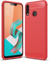 Asus Zenfone 5Z (ZS620KL) - Geborstelde TPU Cover - Rood