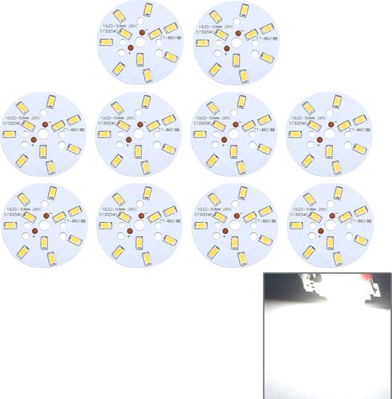 HUAZIZ 6 stuks superwitte energiebesparende 5050 48 SMD LED-paneel dome- licht interieur leesplaat licht dakplafond-binnenbekabelde lamp 6 stuks slinger-adapter