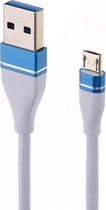 Nylon Weave Style USB naar Micro USB Data Sync oplaadkabel, kabellengte: 1m, voor Galaxy, Huawei, Xiaomi, LG, HTC en andere slimme telefoons (wit)